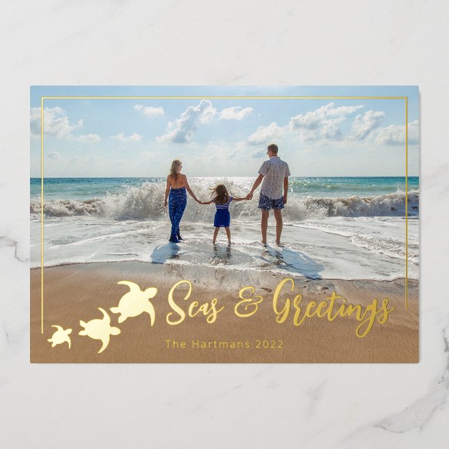 Salutation photo de vacances des tortues de mer (Recto)