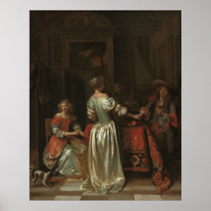 Salutation - Poster d'art raffiné Pieter de Hooch