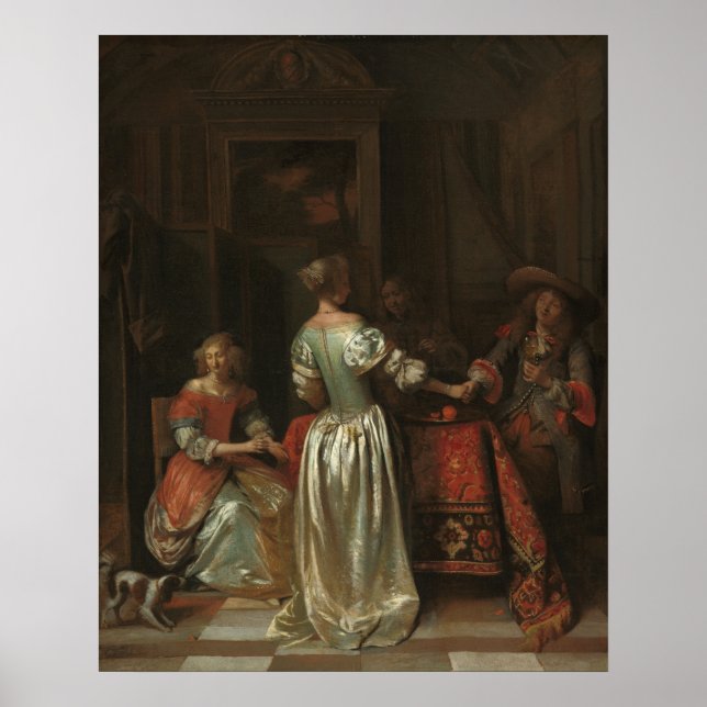 Salutation - Poster d'art raffiné Pieter de Hooch (Devant)