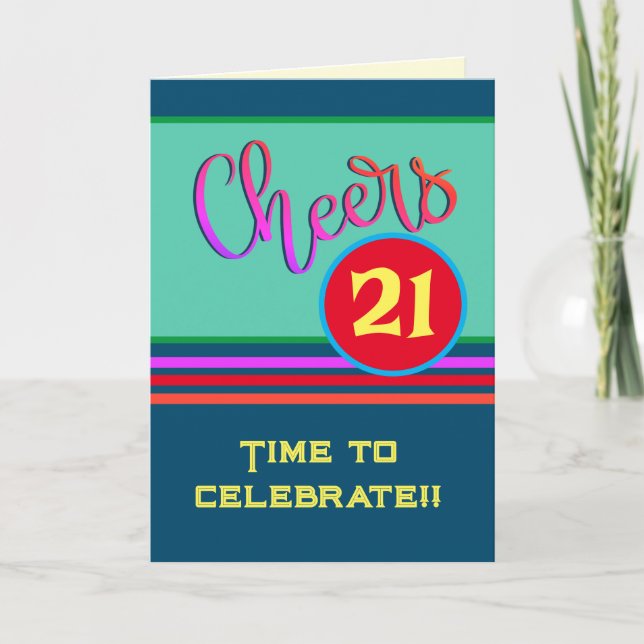 Salutations 21e Anniversaire Fun Customisé Carte A (Devant)