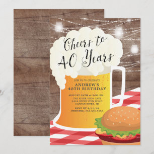 Salutations à 40 ans Anniversaire Invitation