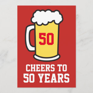 Salutations À 50 Ans Bière 50ème Fête Invitation