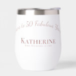 Salutations à 50 Fabuleuses Années ! Cadeau d'anni<br><div class="desc">Célébrez le grand 5-0 style avec ce chaudière en acier inoxydable élégant et durable! Avec l’expression "Cheers to 50 Fabulous Years", c’est le cadeau personnalisé parfait pour les anniversaires jalons. Gardez les boissons à la température parfaite, rendant chaque gorgée spéciale. Ce verre de vin très mignon et personnalisé, à la...</div>