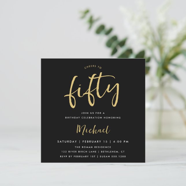 Salutations à la Cinquante Black Gold Carré Invita (Debout devant)