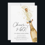 Salutations au 60e anniversaire Invitation<br><div class="desc">Portons un toast à 60 ans ! Pop the Bubbly avec notre carte d'invitation d'anniversaire à thème champagne. Célébrer un anniversaire marquant est toujours une occasion spéciale, et quelle meilleure façon de le faire qu'avec une fête à thème champagne ? Cette carte d'invitation est parfaite pour toute personne qui a...</div>