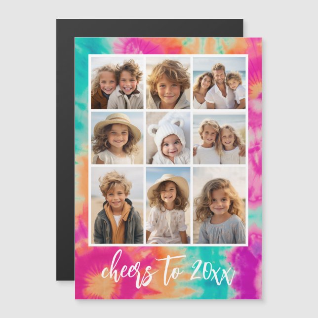 Salutations au Nouvel An Cravate-Dye Turquoise les (Devant / Derrière)