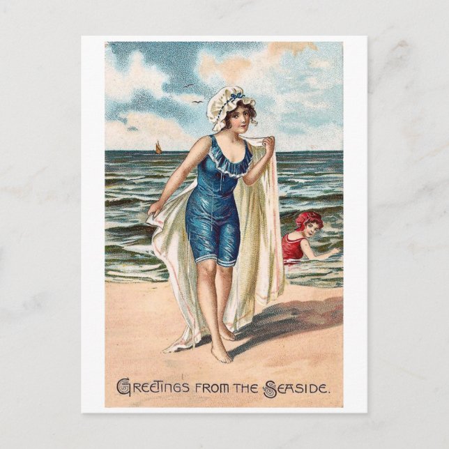 Salutations côté mer - carte postale vintage #2 (Devant)