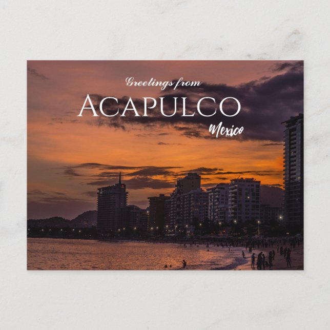Salutations d'Acapulco au Mexique Carte postale pa (Devant)