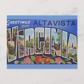 Salutations d'AltaVista Virginie Carte postale