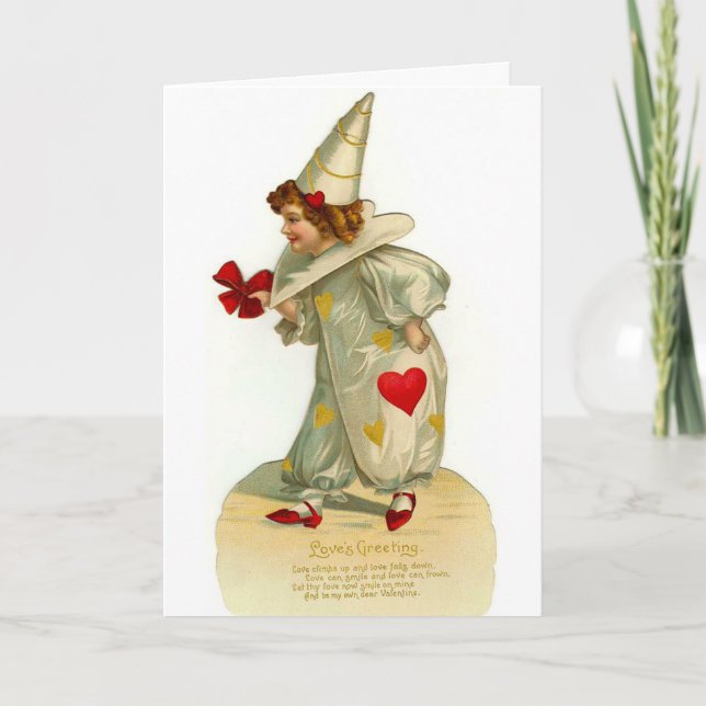 Salutations d'amour - carte valentine vintage (Devant)