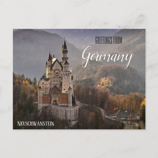 Salutations de Allemagne Neuschwanstein Carte Post (Devant)