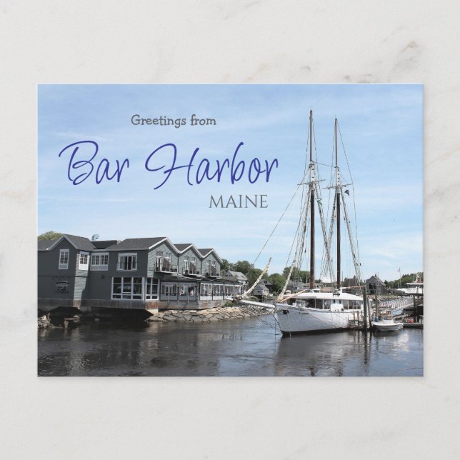 Salutations de Bar Harbor Maine Carte postale (Devant)