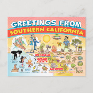 Salutations de Californie du Sud Carte postale
