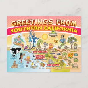 Salutations de Californie du Sud Carte postale