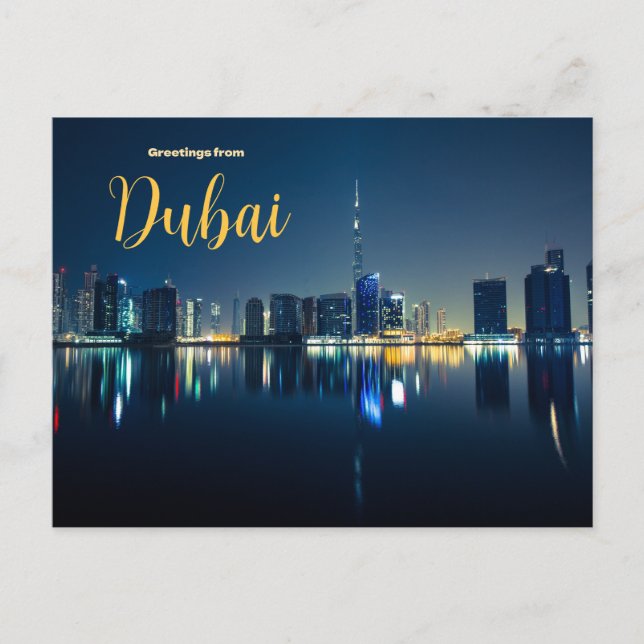 Salutations de Dubaï Carte postale Paysage urbain (Devant)