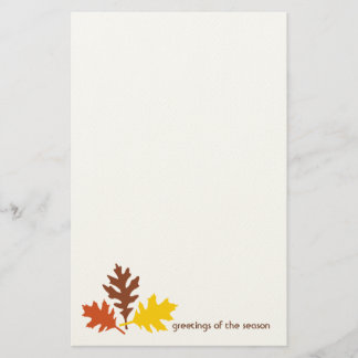Salutations de feuille d'automne de la papeterie