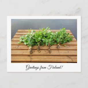 Salutations de Finlande carte postale sauna