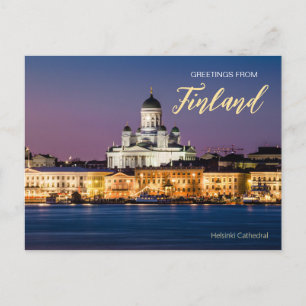 Salutations de Finlande Helsinki Carte postale pan