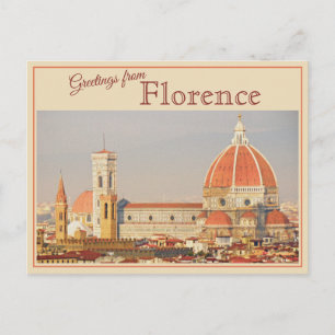 Salutations De Florence, Italie Carte Postale Vint