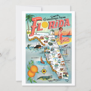 Salutations de Floride 5x7 Grande Carte Postale