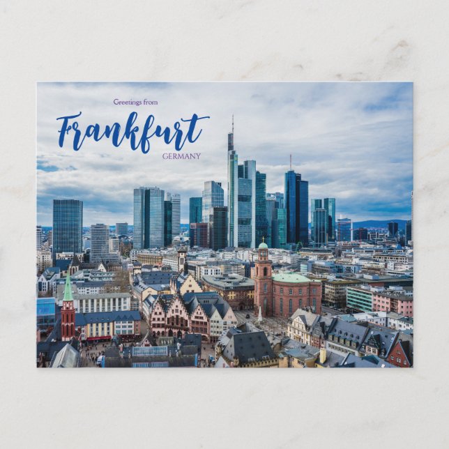 Salutations de Francfort Allemagne Carte postale (Devant)