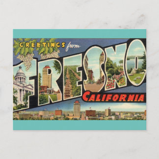 Salutations de Fresno Ca. Carte postale de voyage