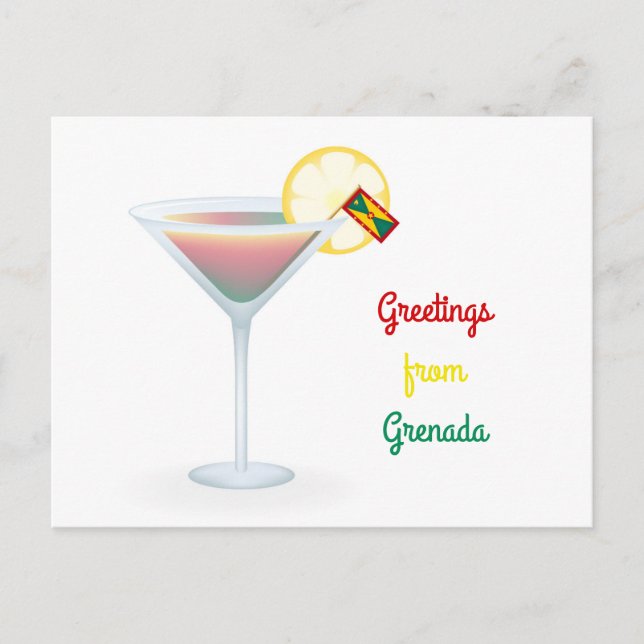 Salutations De Grenade Cocktail Carte de vacances (Devant)