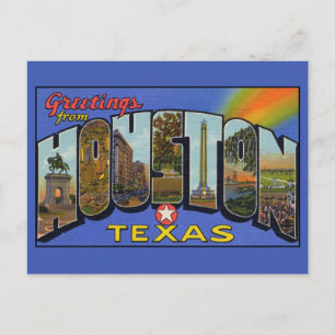 Salutations de Houston Texas Carte postale à lettr