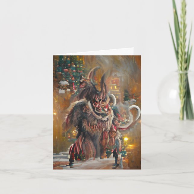 Salutations de Krampus, carte pliée 10 x 14,5 cm (Devant)