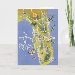Salutations de la carte de Floride centrale