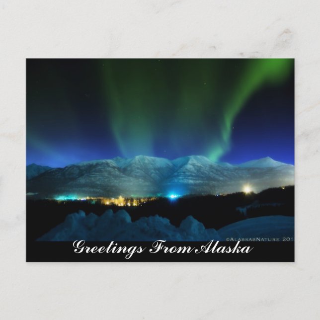 Salutations de la carte postale Alaska Aurora (Devant)