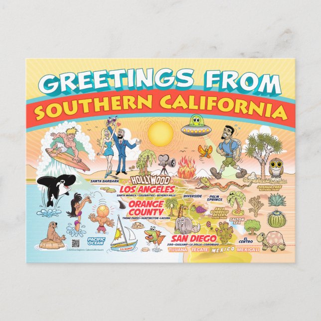 Salutations de la carte postale de la Californie d (Devant)