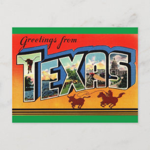 Salutations de la carte postale de voyage du Texas