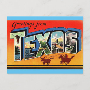 Salutations de la carte postale de voyage du Texas