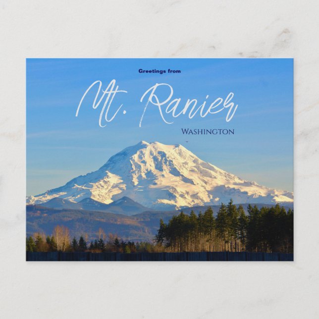 Salutations de la carte postale du Mt. Ranier Wash (Devant)