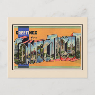 Salutations de la carte postale Vintage Connecticu
