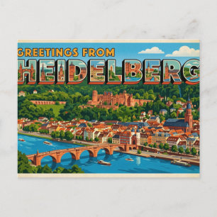 Salutations de la carte postale vintage de Heidelb