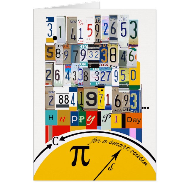 Salutations de la Journée Pi pour Cousin, Chiffres (Devant)