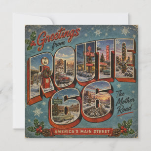 Salutations de la route 66 Hiver Grande Lettre
