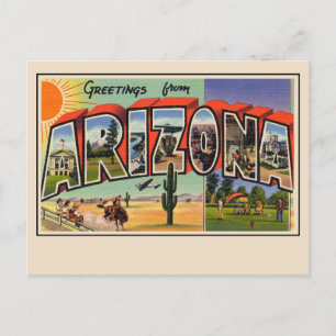 Salutations de l'Arizona Grande Carte Postale Lett