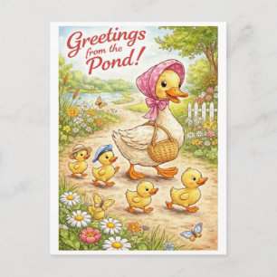 Salutations de l'étang ! Carte postale