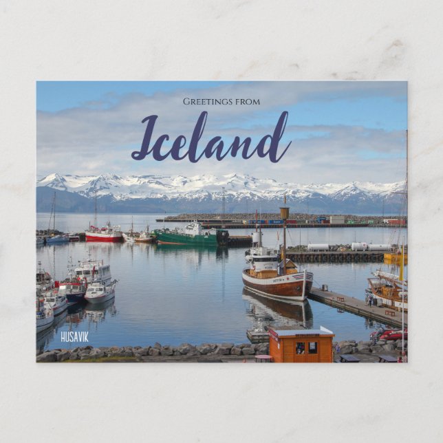 Salutations de l'Islande Carte postale Husavik (Devant)