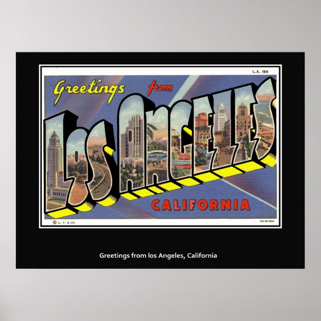 Salutations de Los Angeles California Poster (Devant)