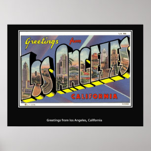 Salutations de Los Angeles Californie Affiche