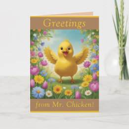 Salutations de M. Chicken ! - Carte de vacances de