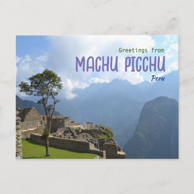 Salutations de Machu Picchu Pérou Carte postale pa (Devant)
