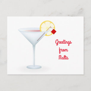 Salutations de Malte Cocktail Carte de vacances