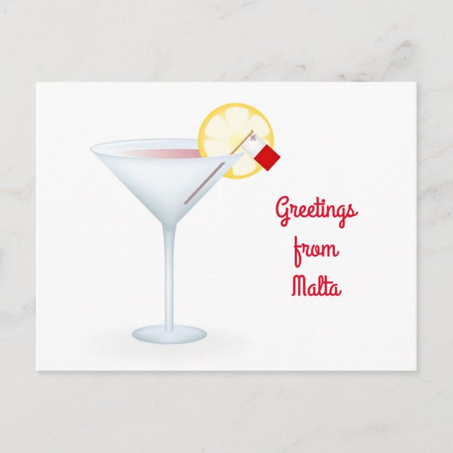 Salutations de Malte Cocktail Carte de vacances (Devant)
