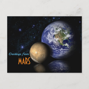 Salutations de Mars à la carte postale Terre