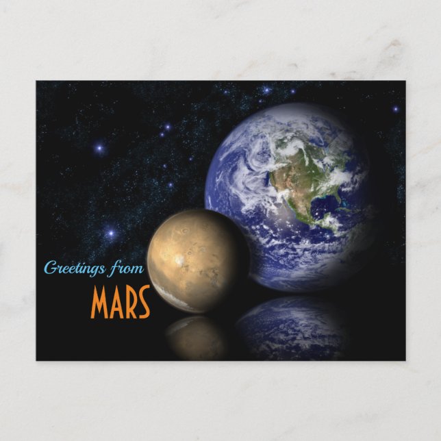 Salutations de Mars à la carte postale Terre (Devant)